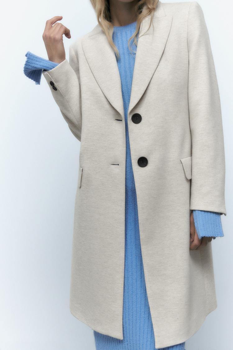 Zara store plush coat with flap pockets